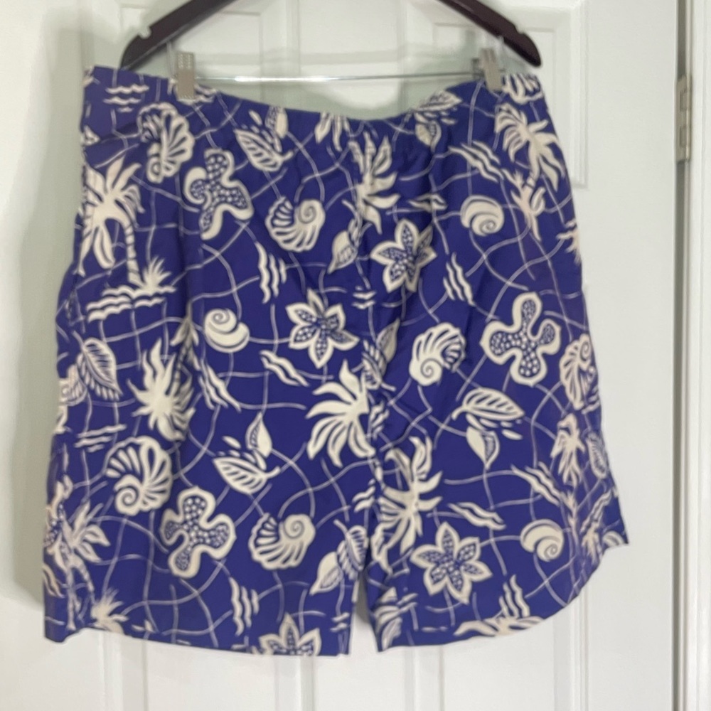 Polo Ralph Lauren Navy and Cream Floral Swim Board Shorts Sz 1X